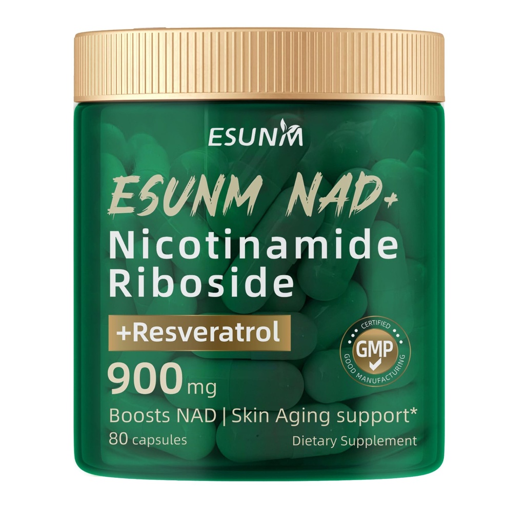 Nicotinamid Riboside 900 mg, NMNH Supplement Resveratrol Beslenme Supplements, Anti-Aging, Enerji, Focus - 80 Capsules