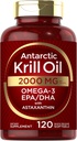 Carlyle Antarktika Krill Oil 2000 mg 120 Softgels | Omega-3 EPA, DHA, Astaxanthin Supplement Red Krill'den Kaynaklandı | Laboratuvar Test Edildi