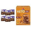 Atkins Pecan Caramel & Caramel Almond Clusters, 60 & 20 Kont, High Fiber, Low Sugar, Low Carb