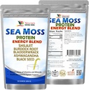 NELCIA'S NATURAL HERBS Sea Moss Ashwagandha Protein Toz - Doğal İrlandalı Deniz Moss, Bladderwrack ve Burdock Kök, Siyah Tohum ve Shilajit Toz (16oz)