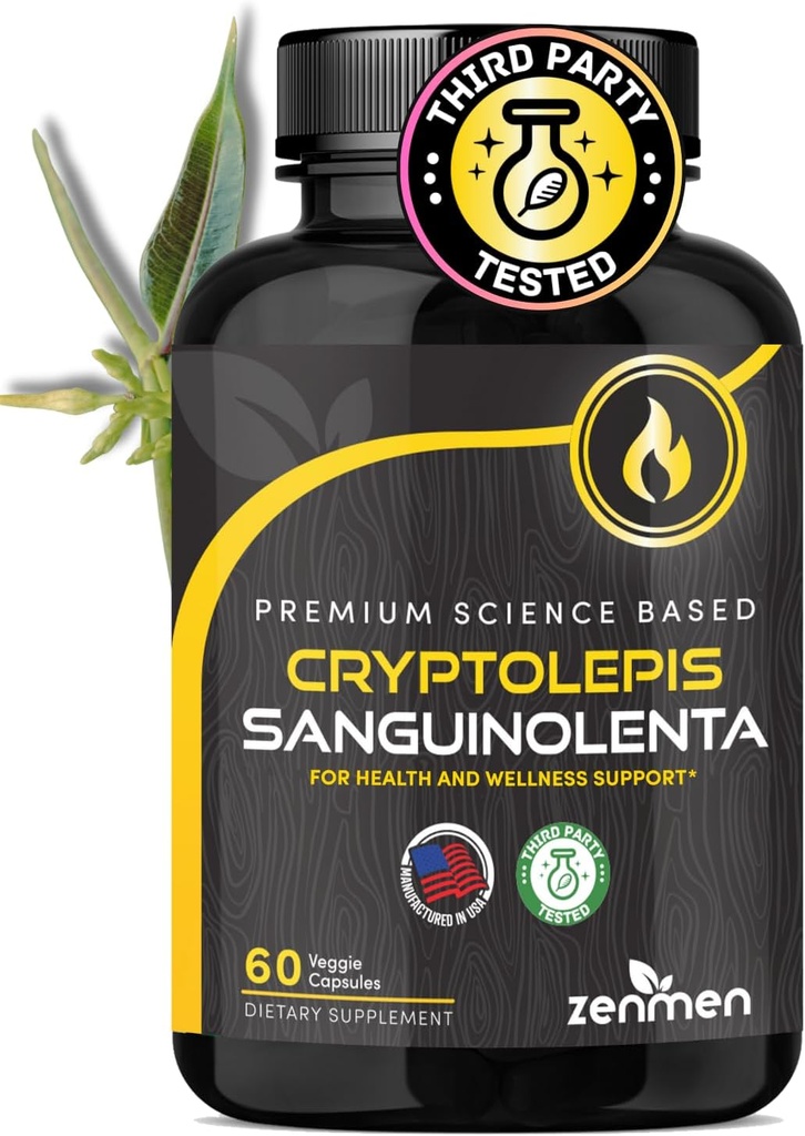 Zenmen Cryptolepis Sanguinolenta Capsules - Immune and Wellness Support, ABD'de Üretildi - 60 Capsules