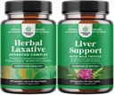 Bundle of Herbal Laxative Capses with Probiotics and Milk Thittle Liver Support Supplement - Φυσικό σύστημα υποστήριξης Detox του παχέος εντέρου - φυτικό συμπλήρωμα ήπατος με γάλα Silymarin