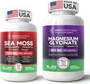 Ultimate Wellness Sche: All-in-1 Sea Moss Advanced + Magnezyum Glycinate for Energy, Immune, Sleep & Heart Health - 60ct Sea Moss Pills + 90 Vegetarian Capsules + 90 Vegetarian Capsules