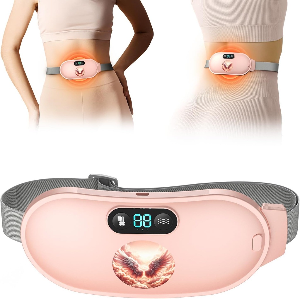 Dönem Cramps, 6 Heat Levels ve 6 Masaj Modes ile Isıtma Pad, Porty Dönemi Kadın ve Kızlar için Masaj süresi, Pembe Erkekler