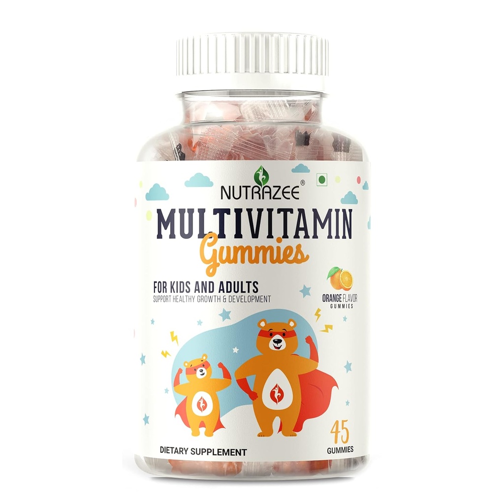 Çocuklar için Çokvitamin Gummies, Men & Women, Biotin & Essential Vitamins ile Sağlıklı Büyüme, Geliştirme ve Immunity, 45 Gummy Bears