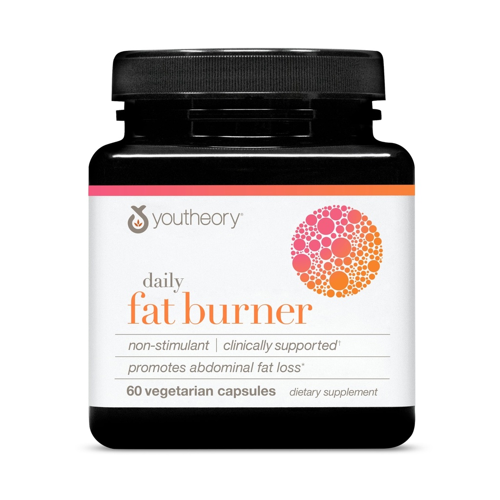 Youtheory Daily Fat Burner - Υποστηρίζει σύνθεση σώματος & Μεταβολισμός - με μείγμα εσπεριδοειδών, εκχύλισμα χρώμιο & καγιέν - Γλουτένη, χωρίς σόγια & γαλακτοκομικά - 60 κάψουλες χορτοφαγικών