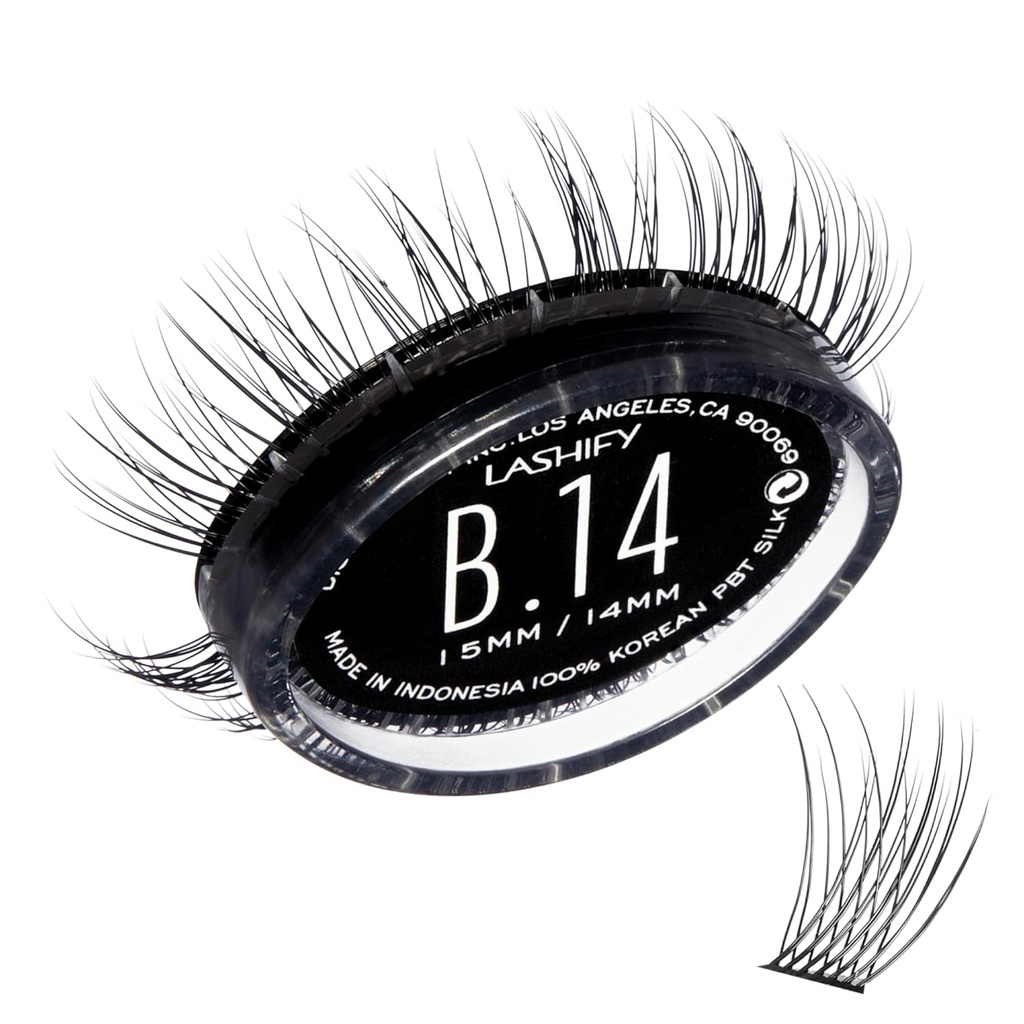 Lashify Bold 14mm Gossamer DIY Επεκτάσεις βλεφαρίδων Refill, Μαύρο, Easy False Βλεφαρίδες για μια φυσική εμφάνιση