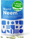 Pure Herbal Neem Leaf Capsules - 180 Count 330 mg - No Additives - Vegan