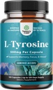 Free Form L Τυροζίνη 500mg Κάψουλες - Υψηλή δύναμη L-Τυροσίνη συμπλήρωμα για την ψυχική ενέργεια και την υποστήριξη εστίασης - Amino Acid Nootropic συμπλήρωμα για Mood Focus Προσοχή και Γνωστική Απόδοση