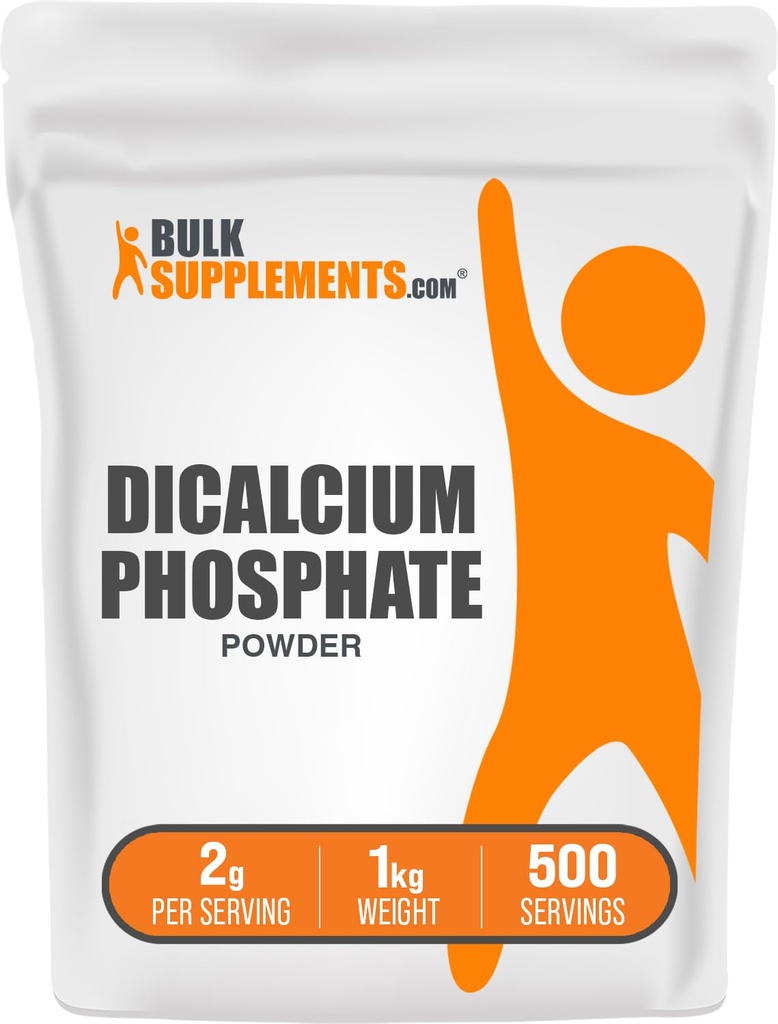 BulkSupplements.com Φωσφορικό ασβέστιο σε σκόνη - Συμπλήρωμα ασβεστίου, συμπλήρωμα DCP - Χωρίς γεύση και γλουτένη, 2g ανά σερβίρισμα, 1kg (2,2 lbs) (Pack of 1)