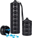 XHT Premium Haftalık Metal Pill Organizer 7 Gün 2 Bir Gün - Sular AM PM Pill Organizer Seyahat Davası, Ağır Görev Pill Sahibi ve Pill Box for Medicine, Vitamins, Fish Oil & Supplements