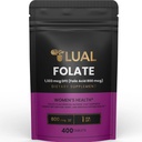 LUAL Folate Supplement for Women Gebelik | Acido Folico para Mujer Embarazada Folate Diyetary Supplement 1,333 mcg DFE (Folic Acid 800 mcg) 400 Kont