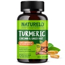NATLO Turmeric Curcumin - BioPerine for Better Abors - Black Pepper, Ginger Root, Curcuminoids - Plant-Based Discomfort Support - 120 Vegan Capsules