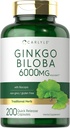 Carlyle Ginkgo Biloba Pills | 6000 mg | 200 Capsules | Bacoba Extract | Ekstra Kuvvet, Non-GMO ve Gluten Free Herbal Supplement Supplement Supplement