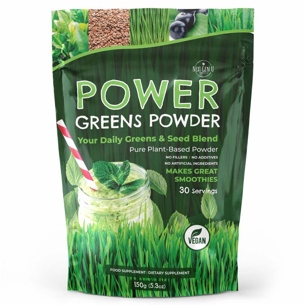 Super Greens Toz - 150g - Immune Support - Gıda Supplement - Superfood Greens - Shakie Mix for Shakes - Detox & Health Boost for Juices or Any Drink - by NextGenU