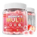 Sugar-Free Women's Multivitamin Gummies - Women Melike Multivitamin Kummies with Omega-3, Enzymes & Antioksi Mix to Support General Health, Immunity, Hair, Nails & Skin Health - 60 ct