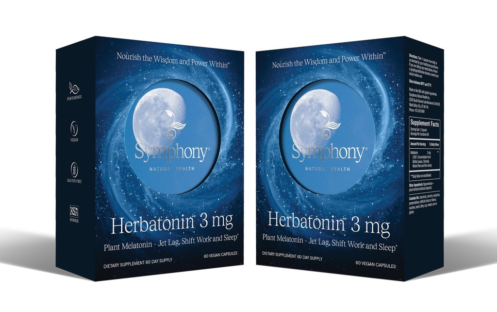 3mg - İlk Doğal Bitki Melatonin Yetişkin Uyku Yardımı, Circadian Rhythm Jet Lag, Shift Work, General Sleeplessness - 120 Pure Vegan Capsules (120 Day Supply)