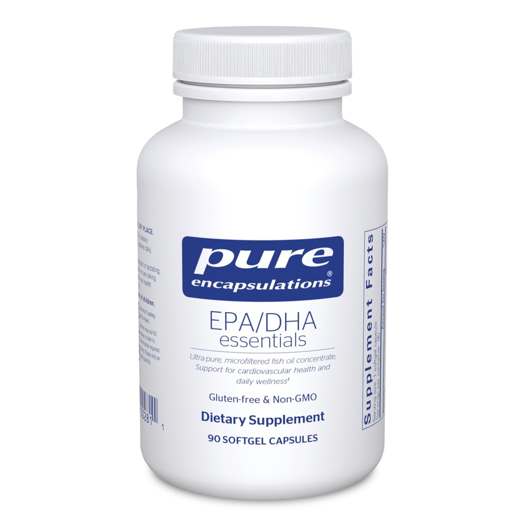 Καθαρές εγκοπές EPA/DHA Απαραίτητα - Fish Oil Συμπύκνωμα για την υποστήριξη της καρδιοαγγειακής υγείας - Premium EPA & DHA συμπλήρωμα με Omega 3-90 κάψουλες Softgel