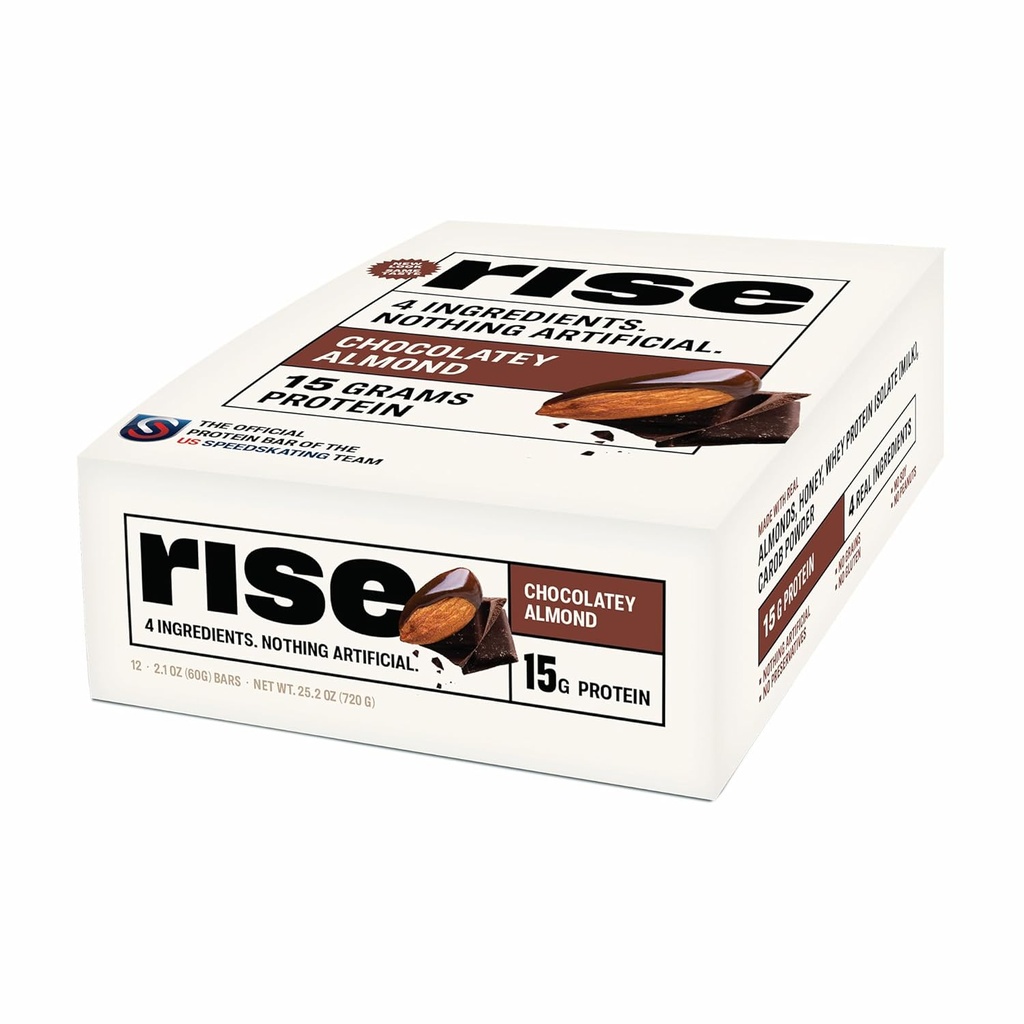Whey Protein Barları - Chocolatey Almond | Kahvaltı Bar & Protein Snack 15g Protein 5g Fiber Sadece 4 Bütün Gıda Malzemeleri Gluten-Free Soy Free Soy Ücretsiz