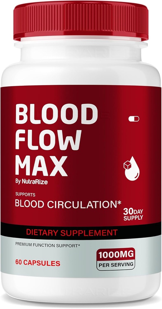 NutraRize Blood Flow Max Capsules, Advanced Blood Support Formula, Maximum Strength Supplement for Healthy Blood Circulation, All Natural Vitamin Pills for General Wellness, Reviews (60 Κάψουλες)