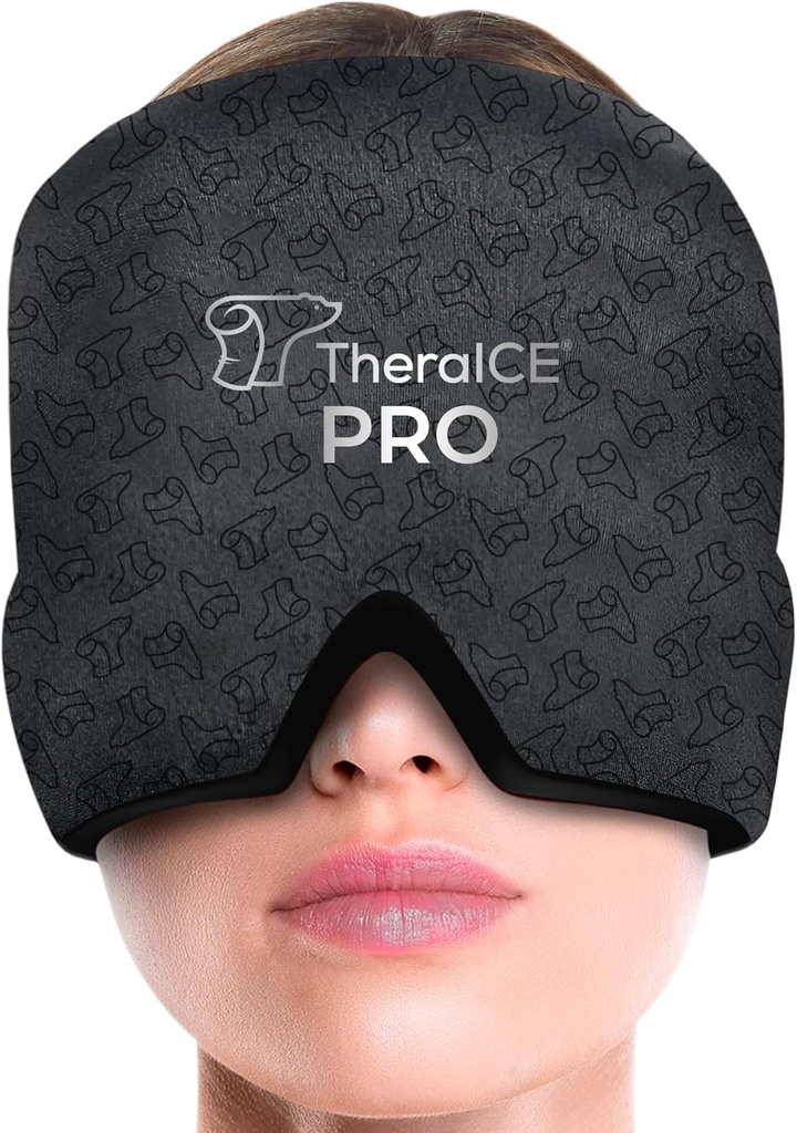 TheraICE Migraine Relief Cap PRO, Headache Relief Cap, Ice Face Mask, Cold Compress Head için balo Şefache Relief, Stres & Hangover, FocusZone Teknolojisi Ekstra Soğutma ve Basınçlı Basınç Sağlıyor