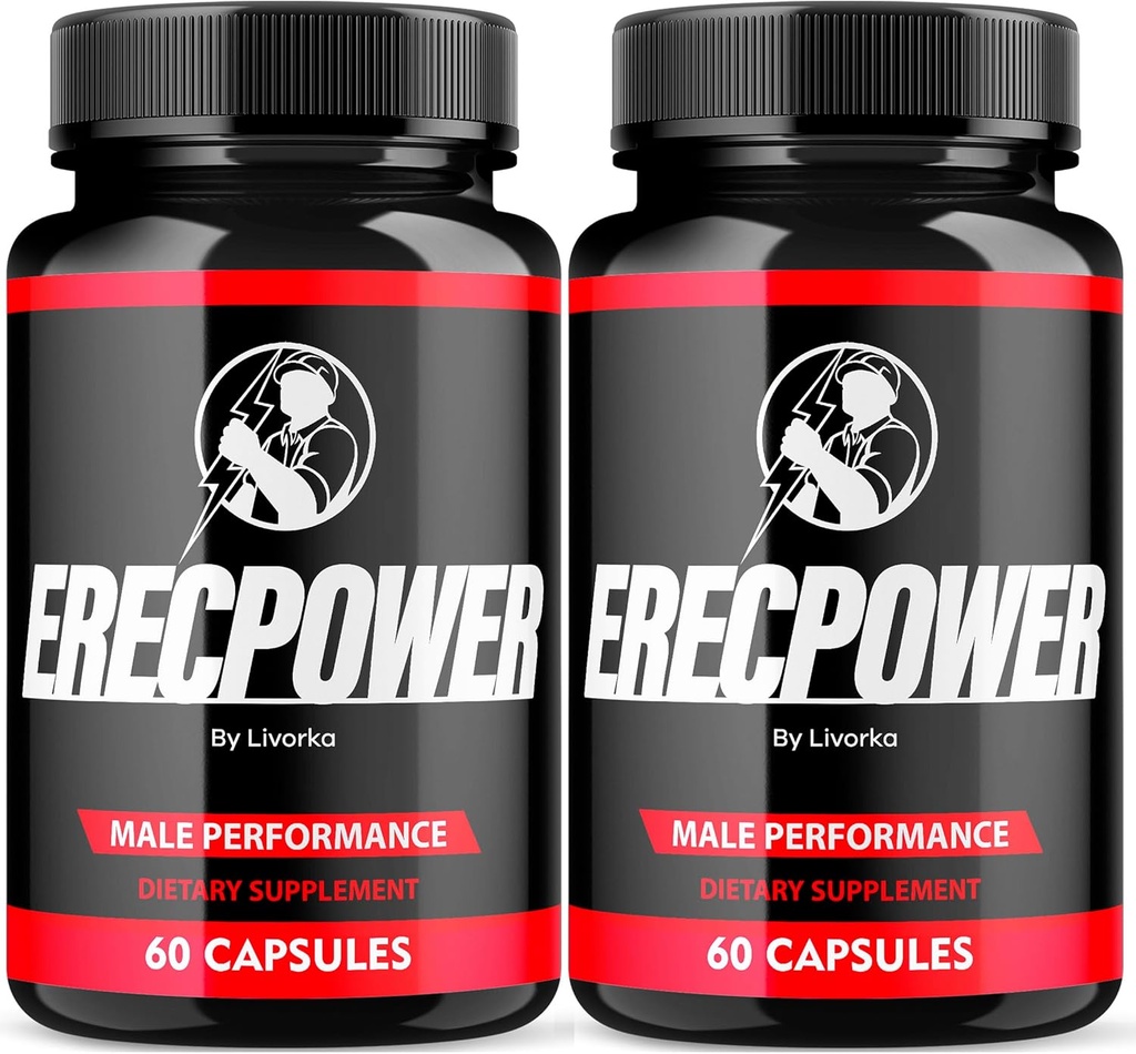 LIVORKA Erecpower Multivitamin Ανδρικές κάψουλες απόδοσης για την υγεία των ανδρών, Advanced Formula - 120 Κάψουλες (2 Μήνες προσφοράς) - Συσκευασία των 2