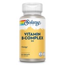 SOLARAY Vitamin B Kompleksi 50 mg - Hücre Enerji Vitaminleri - Metabolism ve Nerve Health Support with B12, B1, B6, Niacin, Folic Acid, Biotin ve Diğer B Vitaminleri - Vegan, 100 VegCaps