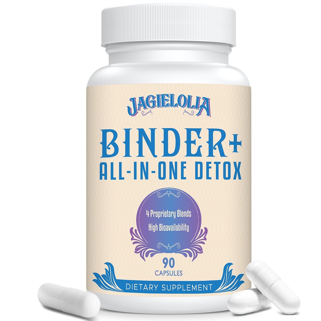All-in-One Detox Binder Supplement 1500 MG - High Bioavailability, Liver Gut Detox Cleanse Aktif Charcoal, Zeolite & Bentonite Clay for Toxins, Liver, Digestive, 90 Vegan Capsules