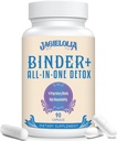 All-in-One Detox Binder Supplement 1500 MG - Υψηλή βιοδιαθεσιμότητα, Liver Gut Detox Cleanse με ενεργοποιημένο καρβουνικό, Zeolite & Bentonite πηλό για τοξίνες, συκώτι, Digestive, 90 Vegan Κάψουλες