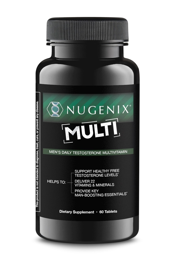Erkekler, Multivitamin ve testosteron Desteği için Nugenix Multivitamin - 19 Vitamin ve Mineraller, Destekler Ücretsiz testosteron, Denge Cortisol, Nitrik Çimento Üretimi, Kan Akışı - 60 Tabletler ve Banyolar