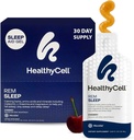 Yetişkinler için sağlıklı REM Uyku Desteği Tamam - Sıvı Gel Ekstra Güçlü Uyku Tamamı Melatonin, Magnezyum, L-Theanine, GABA & Natural Calming Herbs - 30 Gel Packs, Cherry Flavoreded