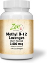 Folic Acid Supplement ile En İyi Metholated b12 Vitamin & B12 - Vitaminler B-6, Folic Asit, Biotin - Support Cardiovascular Health, Sağlıklı Immune System, Brain & Nerve Function - 100 Lozenge