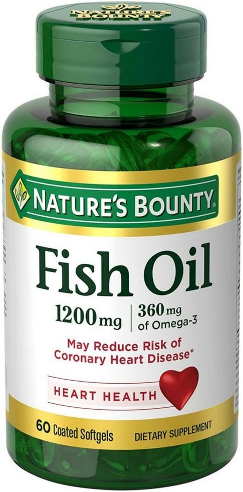 Nature's Bounty Fish Oil, 1200 mg, Softgels, 60 ea (Pack of 2)