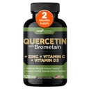 Gade Beslenme Quercetin with Bromelain Vitamin C ve çinko Vitamin D3 | Immune Support Supplement in Capsules | Non-GMO, Gluten-Free, Vegan | ABD'de Yap | 2 Ay Supply