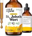Wild & Organic St Johns Wort Tincture - Mood Support - Calming St John's Wort Supplement - Hipericum Perforatum Herbal Liquid Drops - Vegan, Sugar & Alkol Free - 4 fl ozz