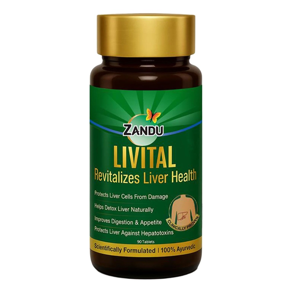 Zandu Livital Tabletler,% 100 Ayurvedik Malzemeler, Çeşitli Hepatotoksilara Karşı Canlıcıları Korumak| Fatty Liver'da Beneficial, Liver Detox & Aids in Liver Detox
