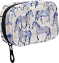 Fustylead Watercolor Χέρι Σχεδίαση Όμορφη Horses Hill Organizer για την τσάντα, Weekly Portable Pill Box με Zipper στην αποθήκευση Βιταμίνες Fish Oils Συμπληρώματα