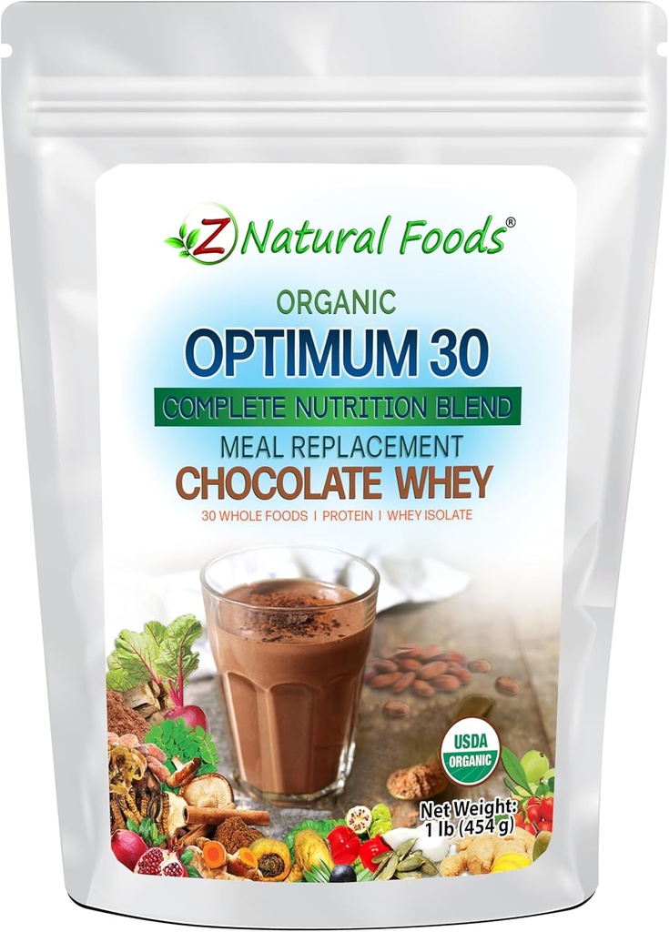 Z Natural Foods Optimum 30 Βιολογική σοκολάτα Whey Meal Replacement Powder
