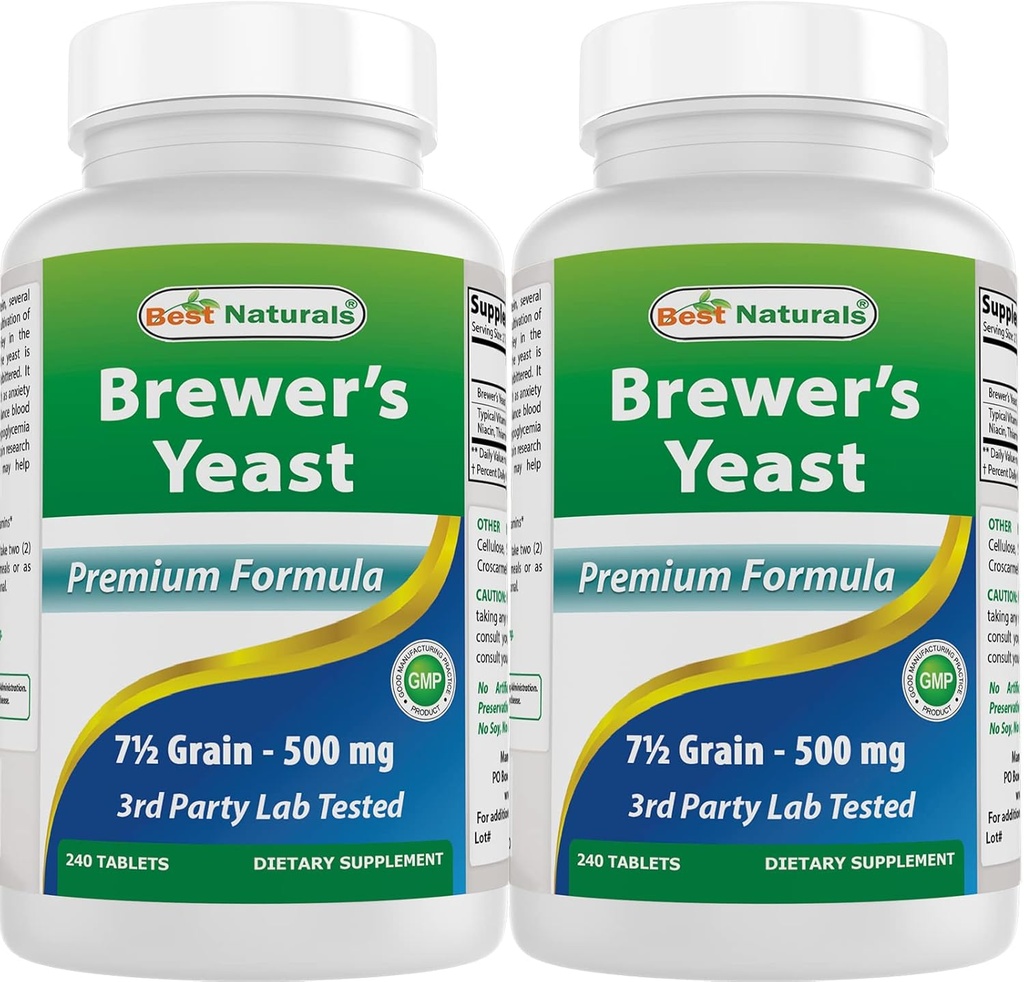 En İyi Doğallar, Brewers Yeast, 7-1/2 B1 Vitamin B2, 1000 mg 240 Tablet (240 Kont)