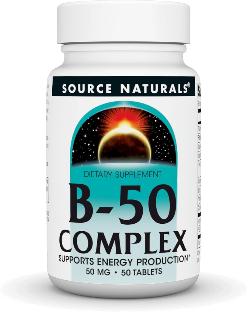 Source Naturals B-50 Complex, Υποστηρίζει την παραγωγή ενέργειας* - 50 Tablets