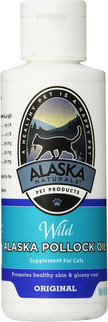 Alaska Naturals Pet Products Pollock Oil for Dogs, 4-Ounce şişe