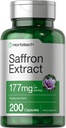 Horbäach Saffron Extract Supplement | 177 mg | 200 Capsules | Kadınlar ve Erkekler için Piller | Gluten Ücretsiz