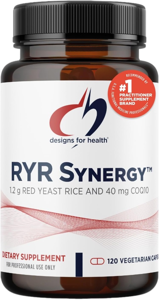 Sağlık RYR Synergy için tasarımlar - Red Yeast Rice Supplement - 1200 mg Red Yeast Rice + CoQ10 Cardiovascular Health + Bakım Normal Numaralarda Lipid Seviyeleri Bakım (120 Capsules)