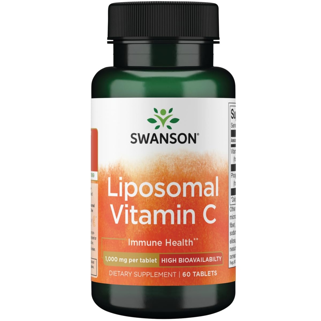 Swanson Liposomal Vitamin C - High Bioavailability 1000 mg 60 Tabs