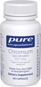 Pure Encapsulations Chromium (Picolinate) 500 mcg - Lipid & Carbohidrat Metabolism * - Mineral Tamam - Superior Abors Chromium Supplement - Vegan & Gluten Free - 60 Capsules