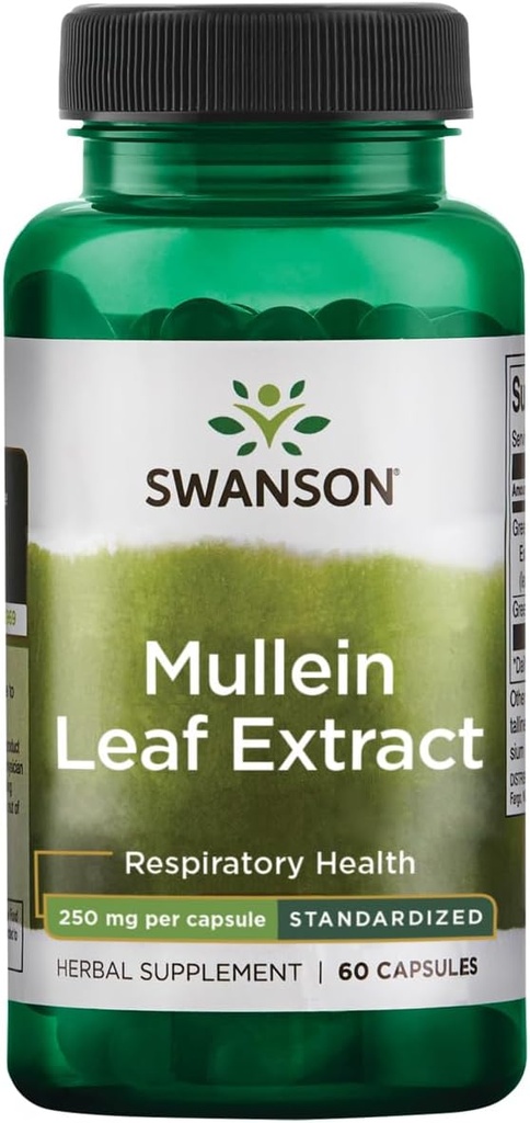 Swanson Mullein Leaf Extract - Standardized 250 mg 60 Capsules