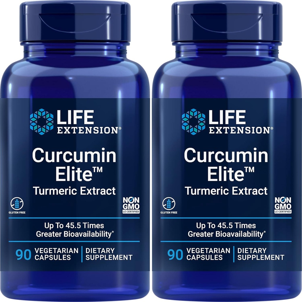 Επέκταση ζωής Curcumin Elite Turmeric Extract, 90 Caps (πακέτο του 2)