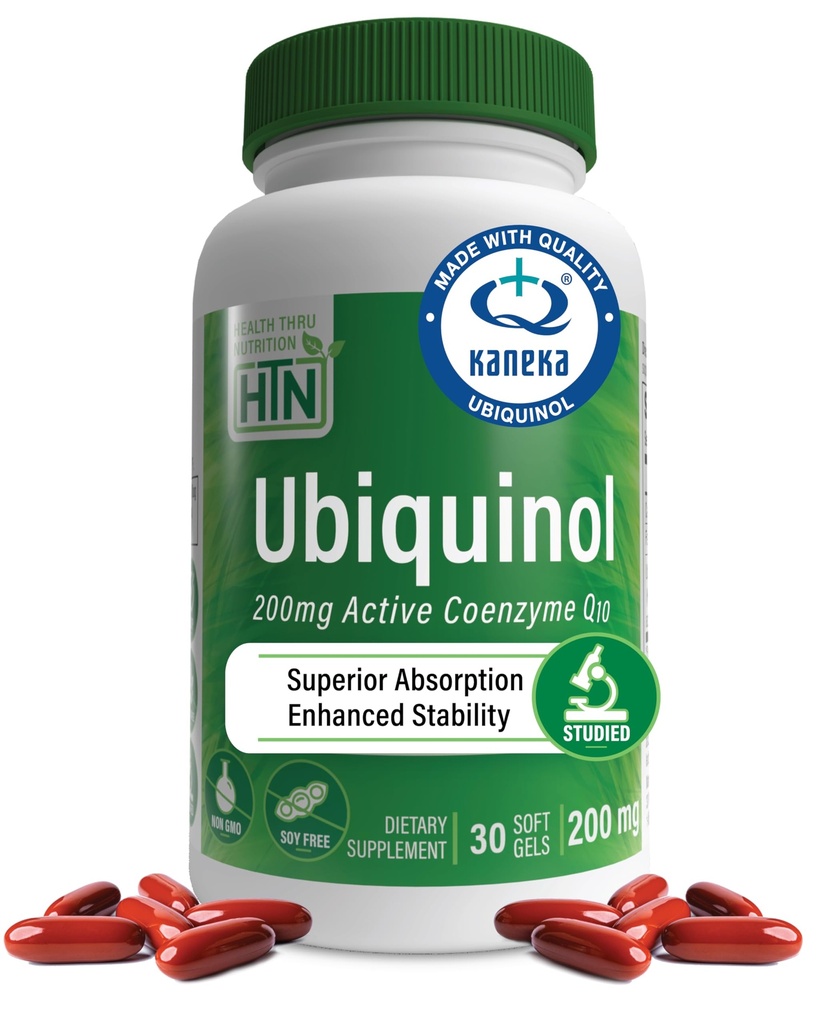 Υγεία Θρου Διατροφή Ubiquinol 200mg 30 Softgels ως Kaneka QH Μειωμένη CoQ-10 