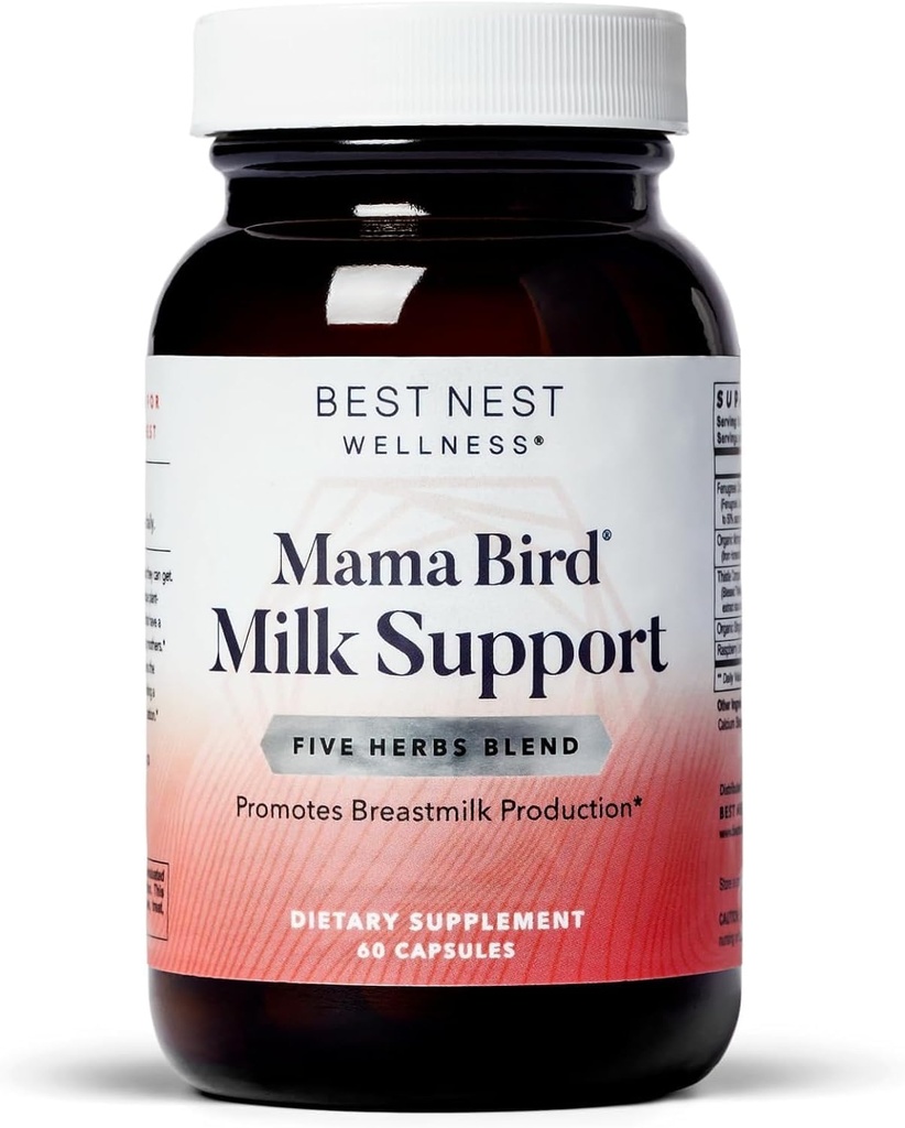 En İyi Nest Wellness Mama Bird Milk Support - Sağlıklı Kadın Süt Akış Desteği Tamam - Fenugreek & Moringa ile Beslenme Desteği - Bebek Için Yardım - 60 Capsules Milk Supply