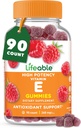 Lifeable Vitamin E Gummies | 268 mg | Great Tasting Vitamin E Supplements | Skin, Eye Health and Immune Function Support | VIT E for Yetişkinler, Men, Women | 90 Gummies